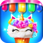 mermaid glitter cupcake chef android application logo